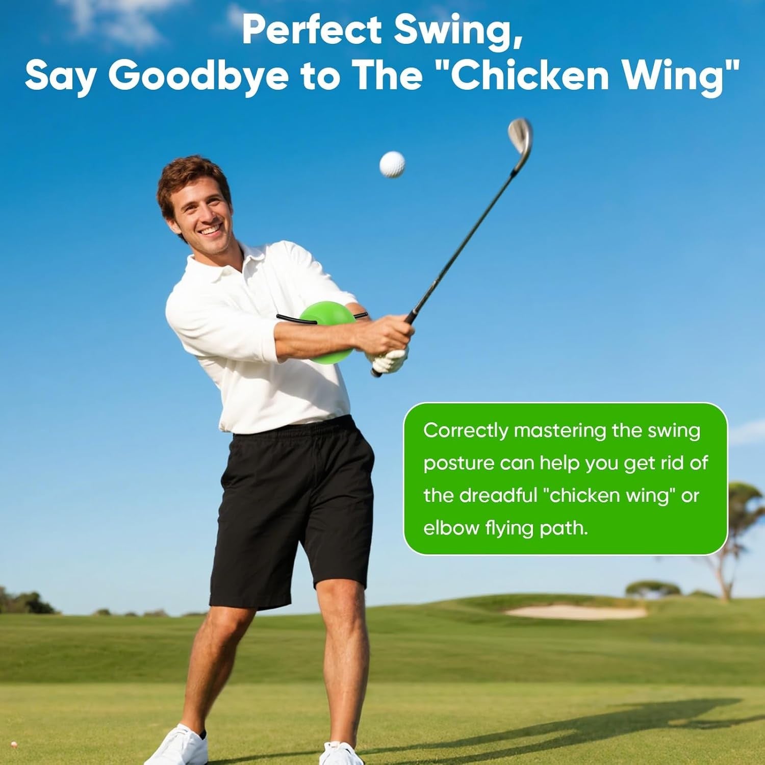 Golf Swing Training Aid Arm Alignment Posture Correction Tool