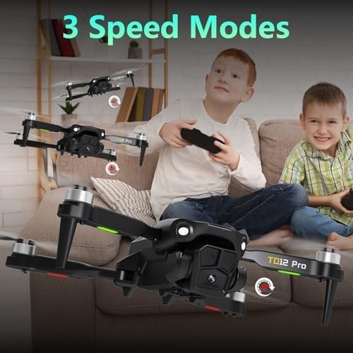 4K Camera Drone for Adults, Foldable Brushless Motor, 3 Speeds, Carry Case