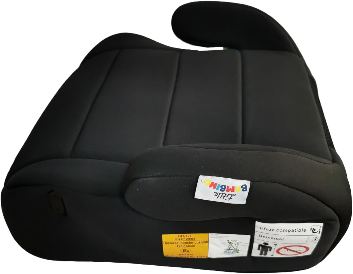 i-Size Booster Seat 125–150cm Cushion Car Seat for Kids 6–12 Years Black