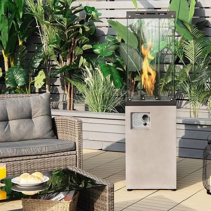 Outdoor Gas Patio Heater 41,000 BTU Adjustable Flame Waterproof Cover