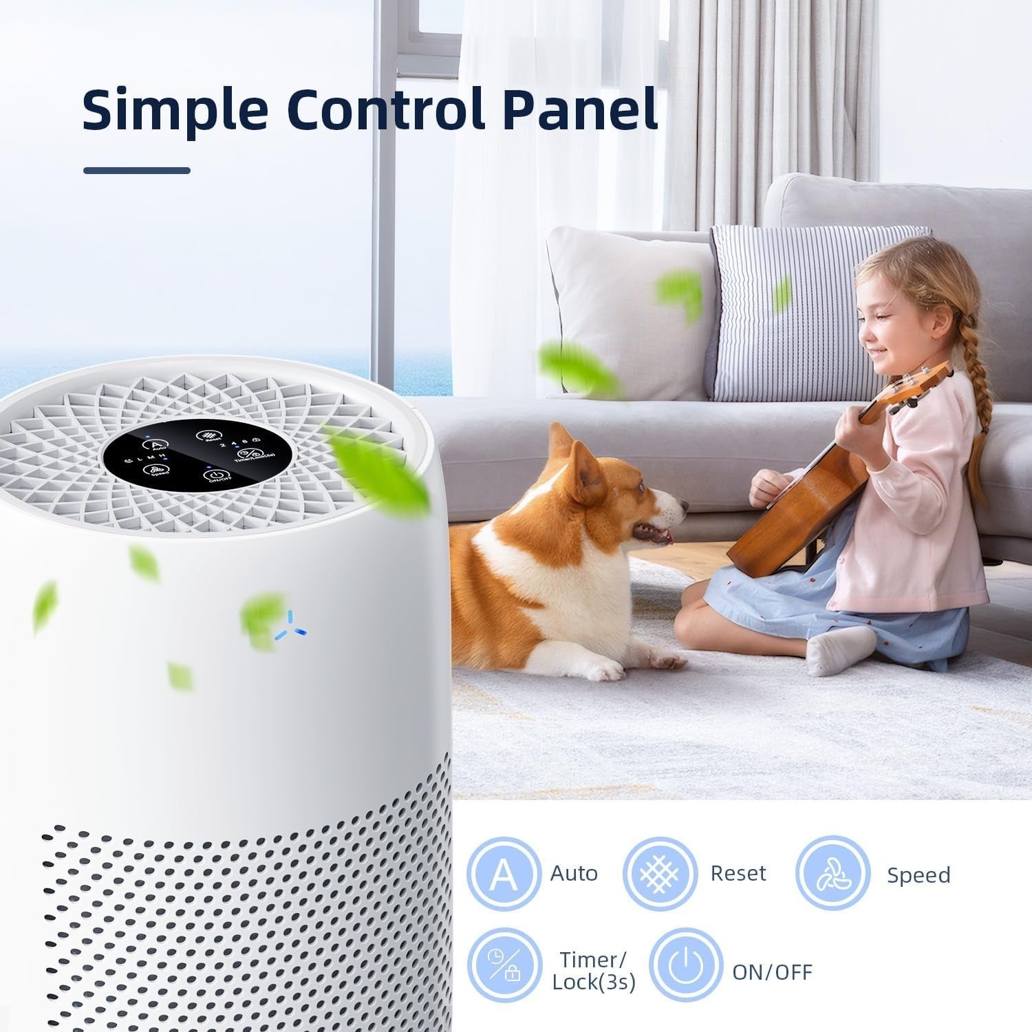 Quiet HEPA Air Purifier 60㎡ CADR 170 Smoke Odour Pet Dander Sleep