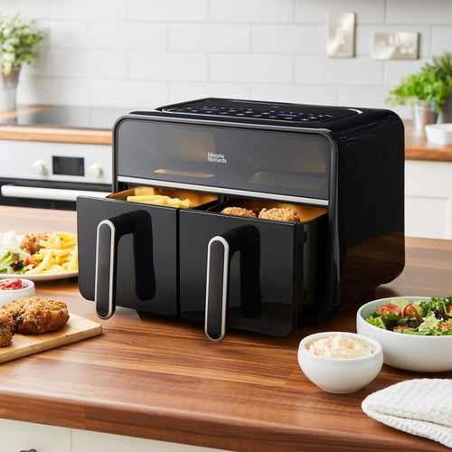 7.2L Dual Zone Digital Air Fryer Compact 14 Settings Viewing Windows Easy Clean