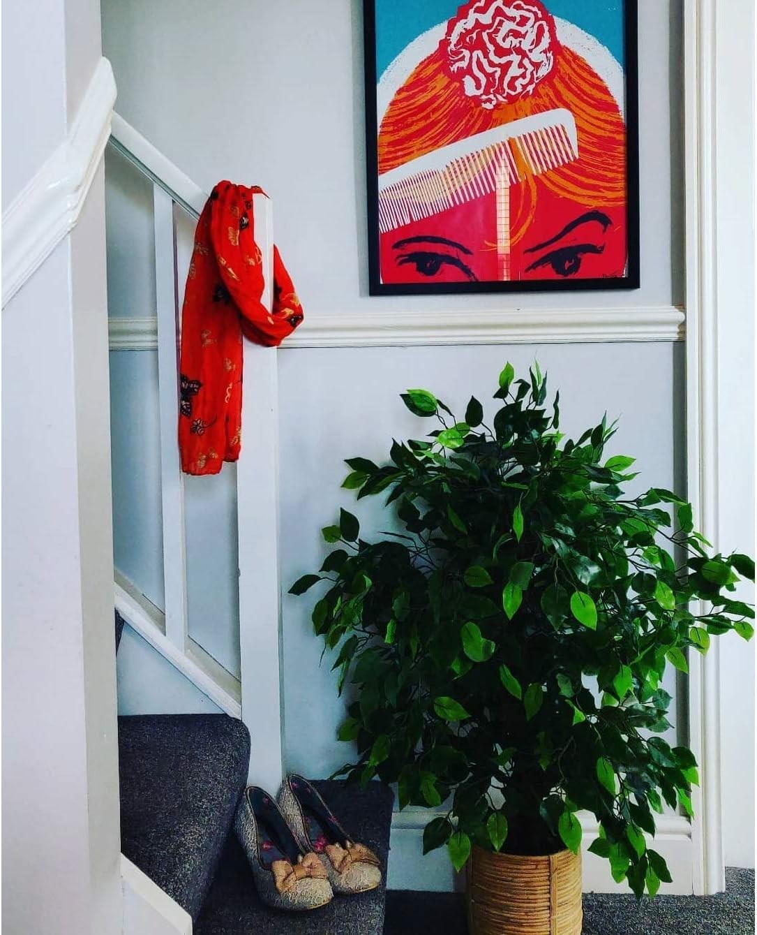 90cm Artificial Ficus Plant Bushy Indoor Decorative Tree in Weighted Pot Home