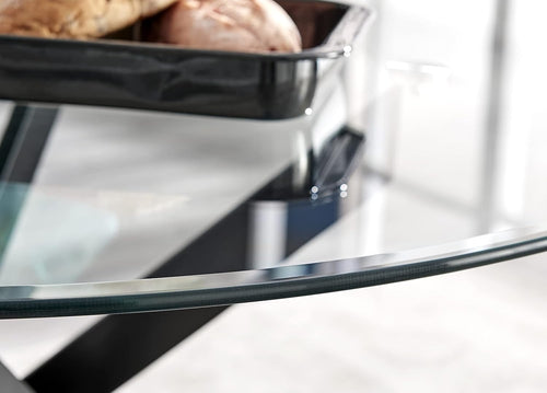 100cm Round Glass Dining Table Black Starburst Legs 4 Seater Modern