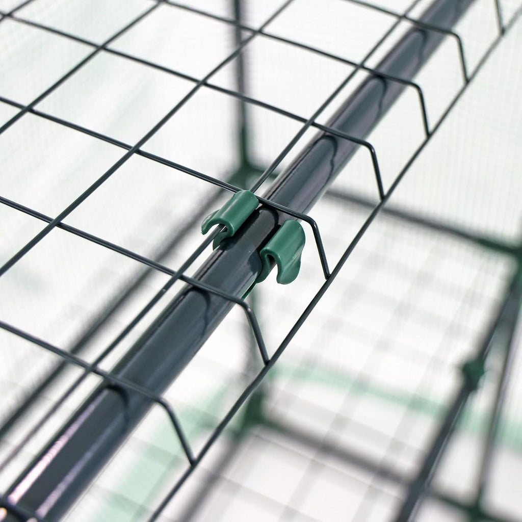 8-Shelf Walk-In Greenhouse with Waterproof PE Cover & Metal Frame 143x143x195cm