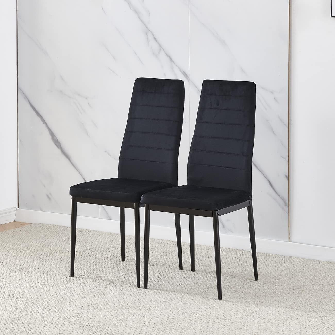 2 Seater Dining Table Set for Small Spaces – Square Table & Velvet Chairs