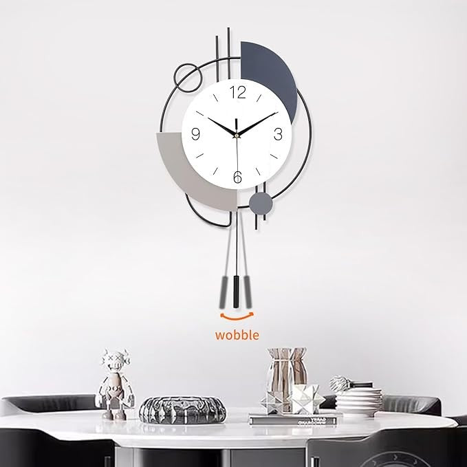 Large Modern Silent Wall Clock 55cm Luxury Metal Hanging Decor for Living Room