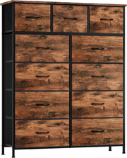 Tall Chest of Drawers 11 Drawer Storage Unit Wood Grain Bedroom Cabinet