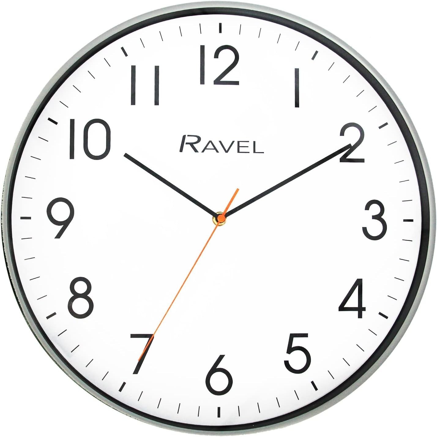 Large 40cm Silent Wall Clock Grey Frame Modern Easy-Read Quartz Home Decor