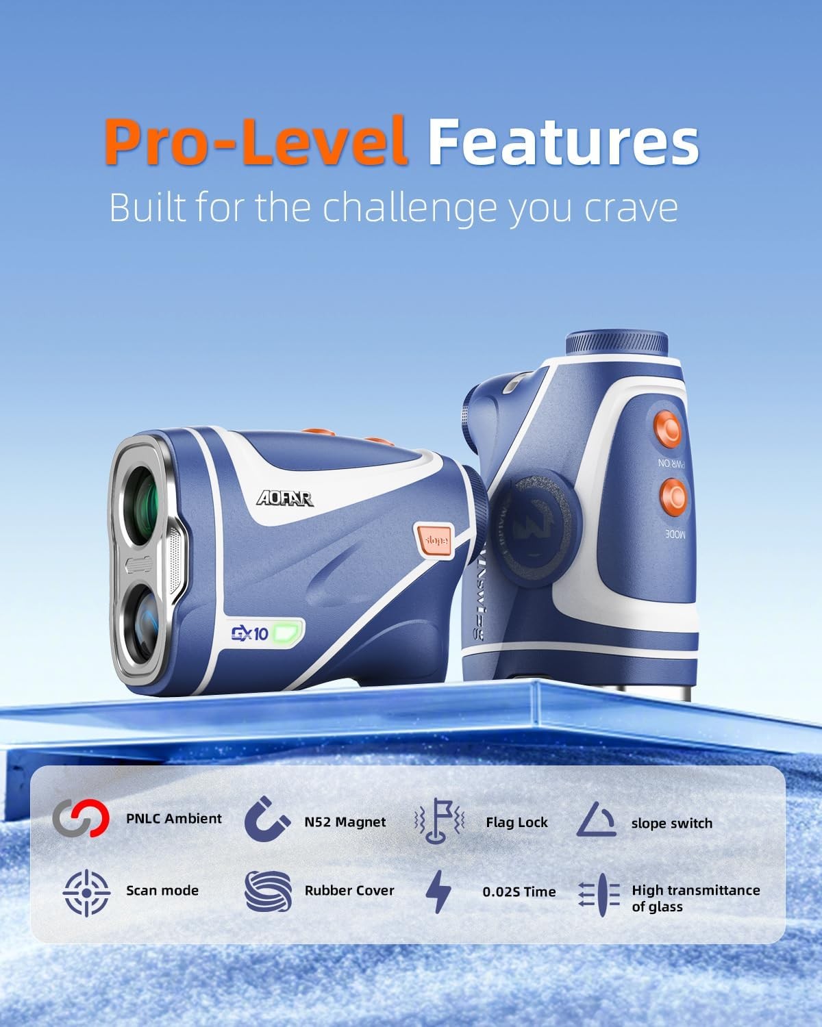 Golf Laser Rangefinder 1200 Yards Slope On Off Red Display Magnet