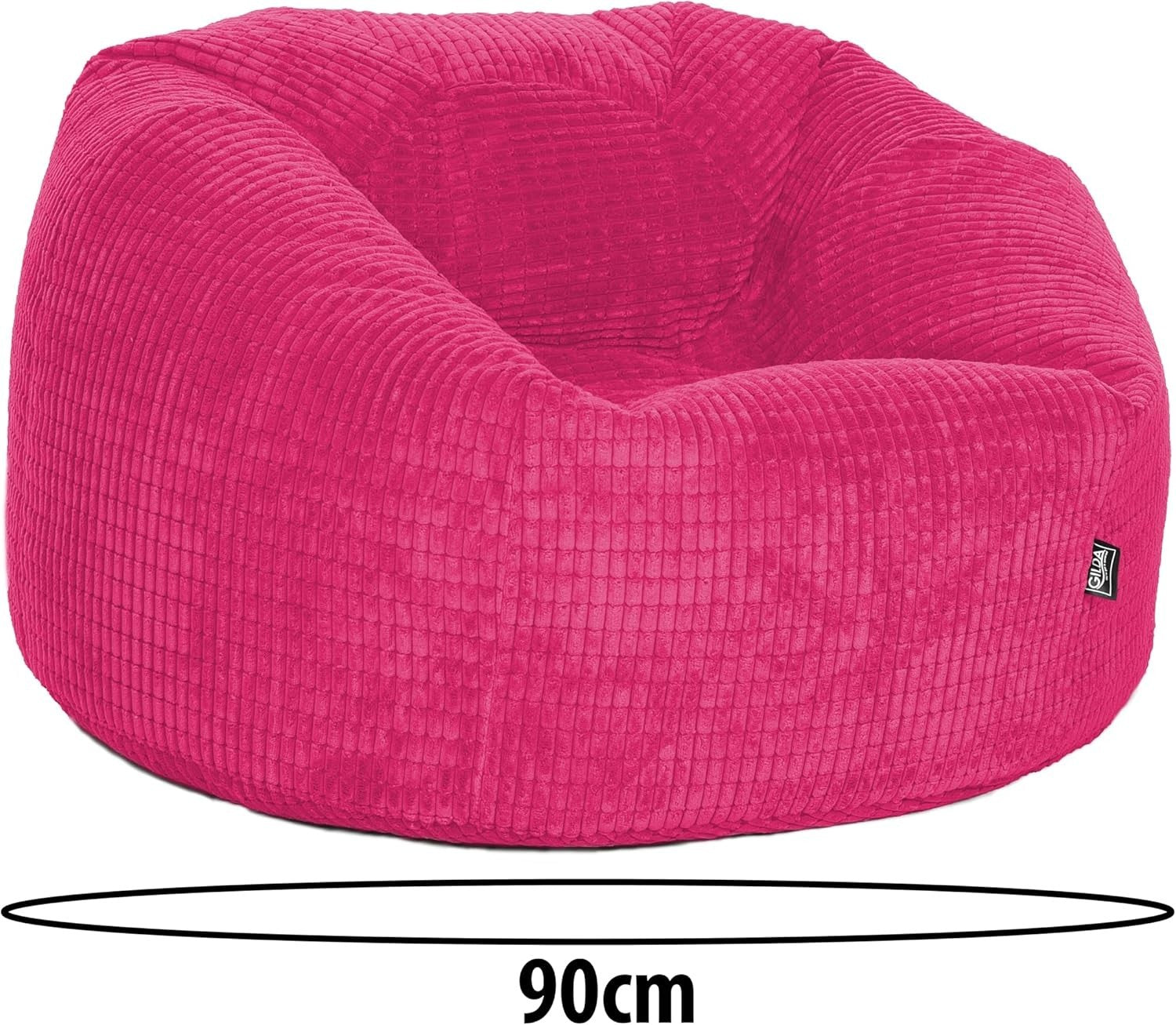 Giant Corduroy Bean Bag Chair Sofa Seat for Adults & Teens – Pink