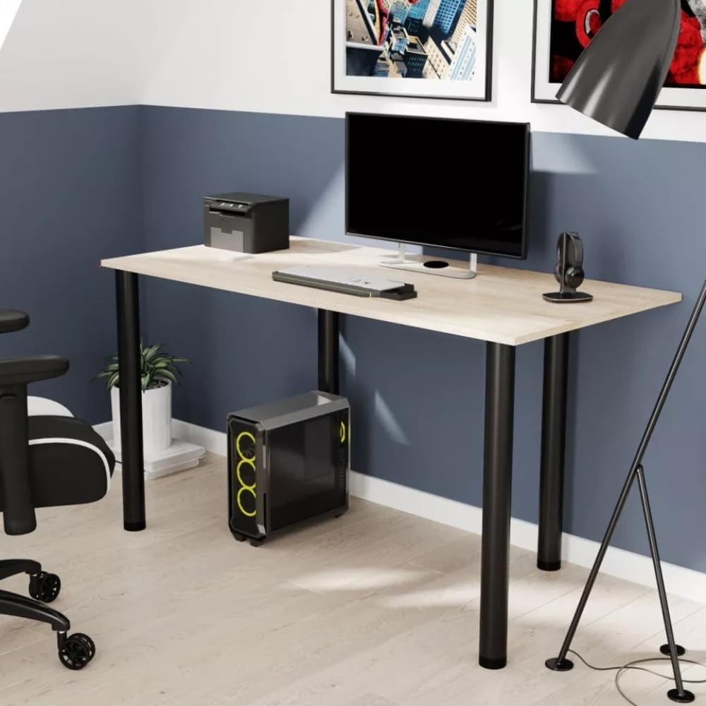 Modern Adjustable Real Wood Desk w/Metal Legs 120x60cm