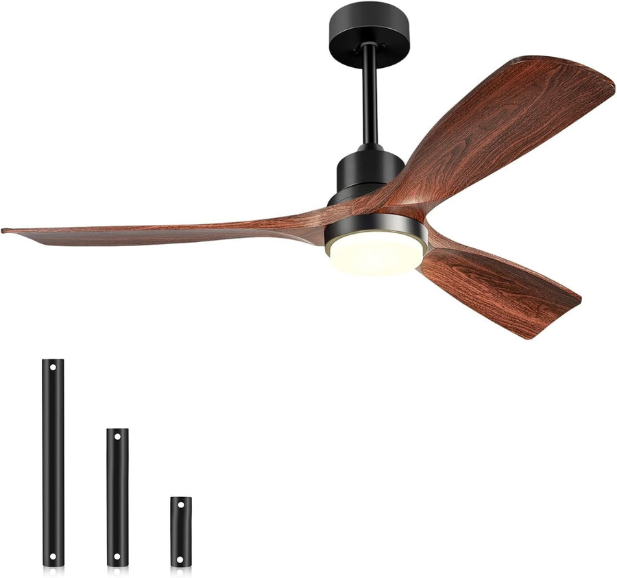 Forrovenco 52" Ceiling Fan with Lights, Remote, 3 Blades, DC Motor, LED