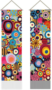 Boho Abstract Art Tapestry 2pcs 45.7x13in Hippie Wall Decor