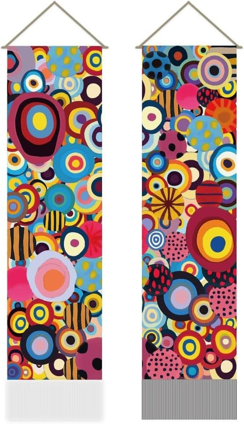 Boho Abstract Art Tapestry 2pcs 45.7x13in Hippie Wall Decor