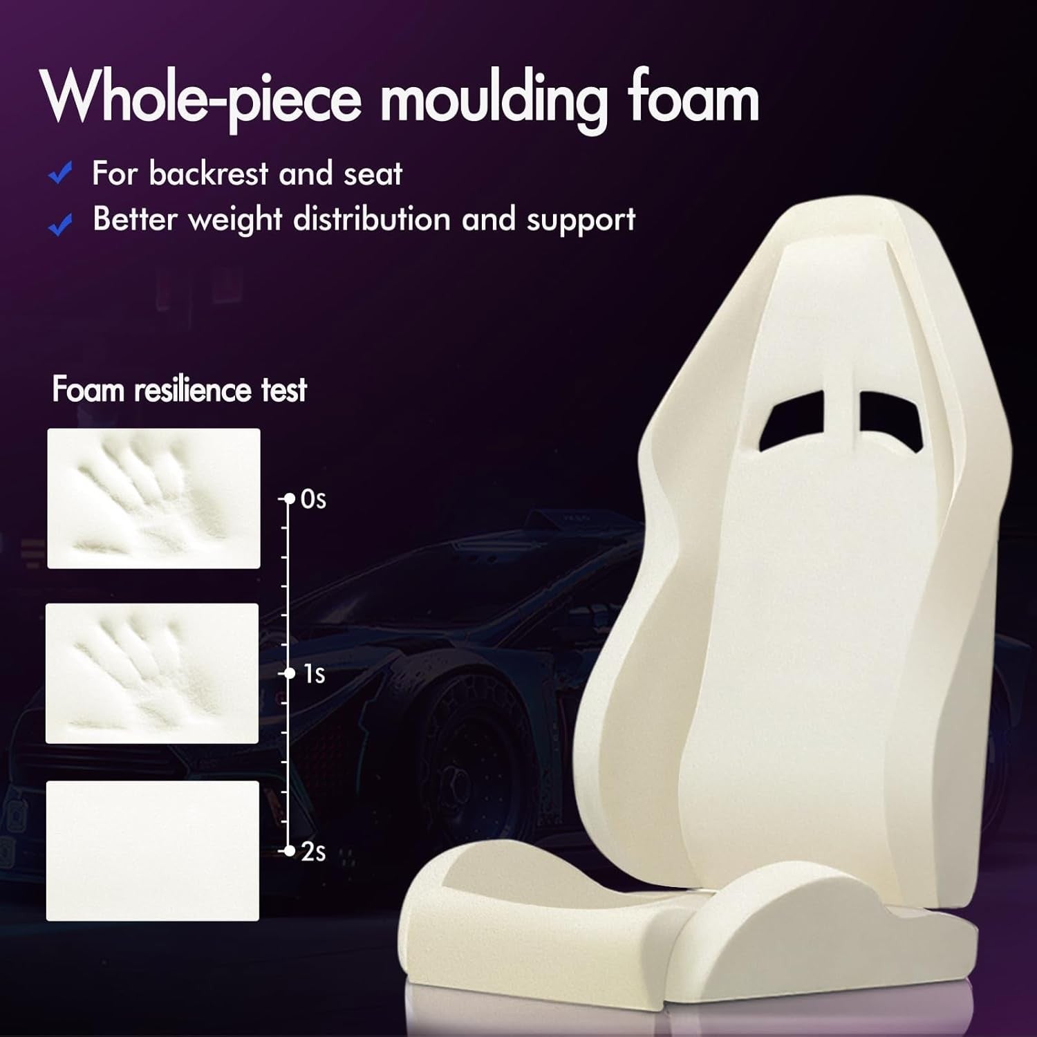 Massage Gaming Chair Recliner w/ Footrest 150° Swivel PU White