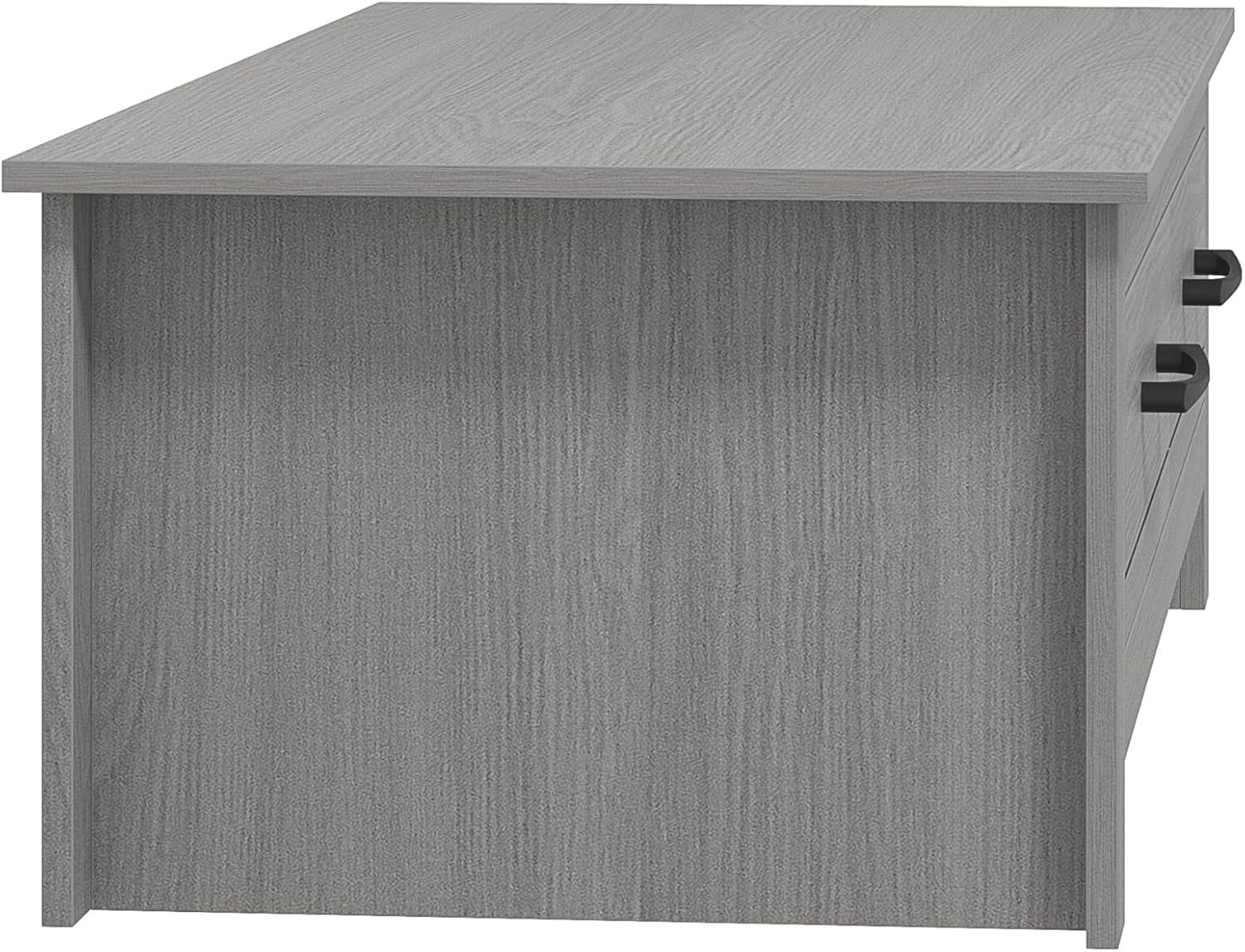 Dark Grey Coffee Table with 2 Drawers & Shelf 93x53x36cm Storage Unit