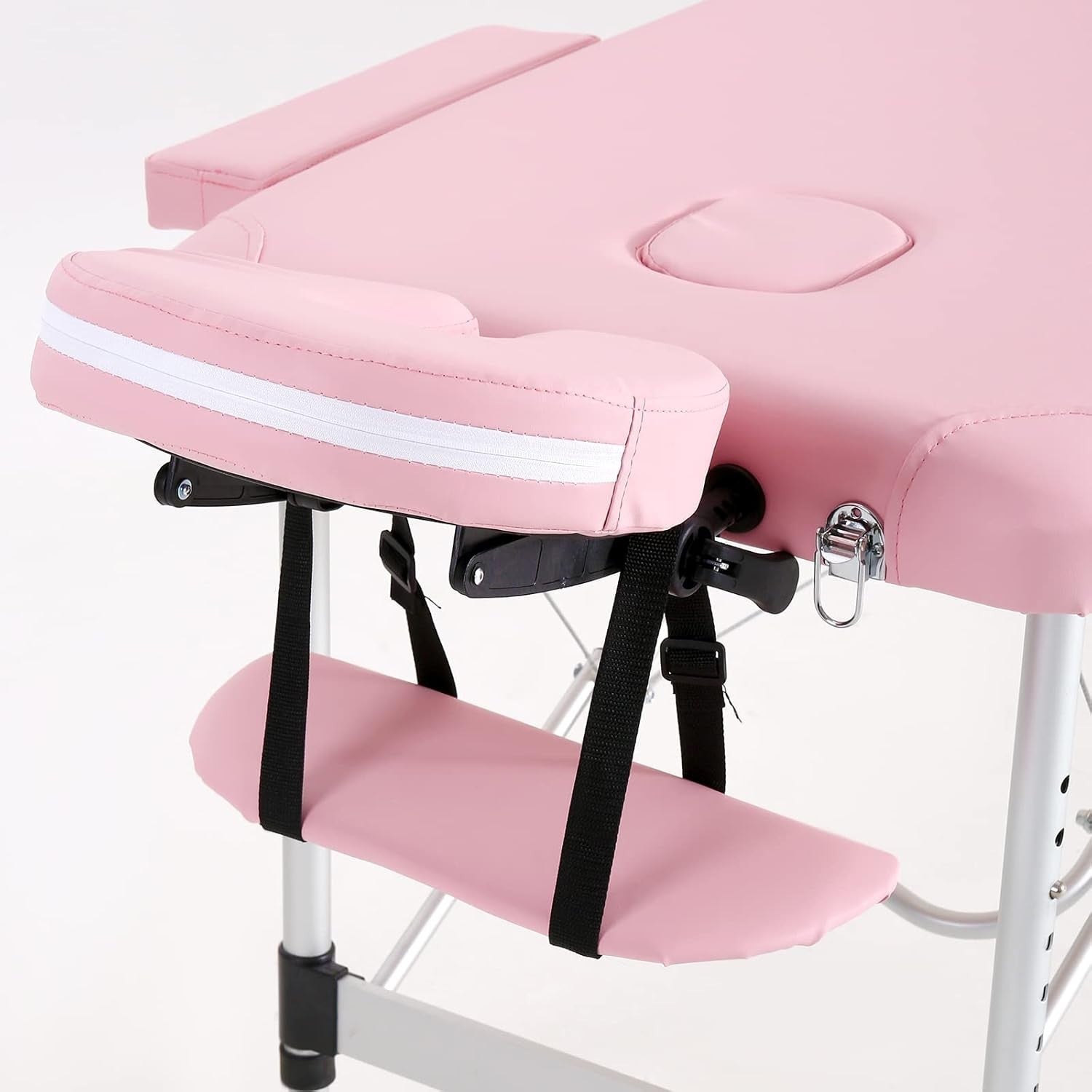 Portable Massage Table Foldable 3-Section Aluminium Therapy Beauty Bed Pink