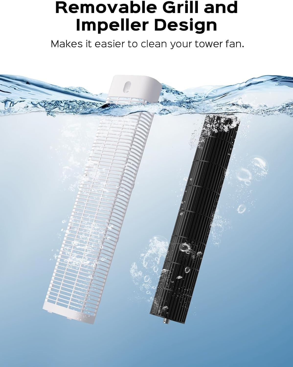 Tower Fan 25ft/s Quiet 30dB – 6-Speed Oscillating Fan w/ Remote & Timer White