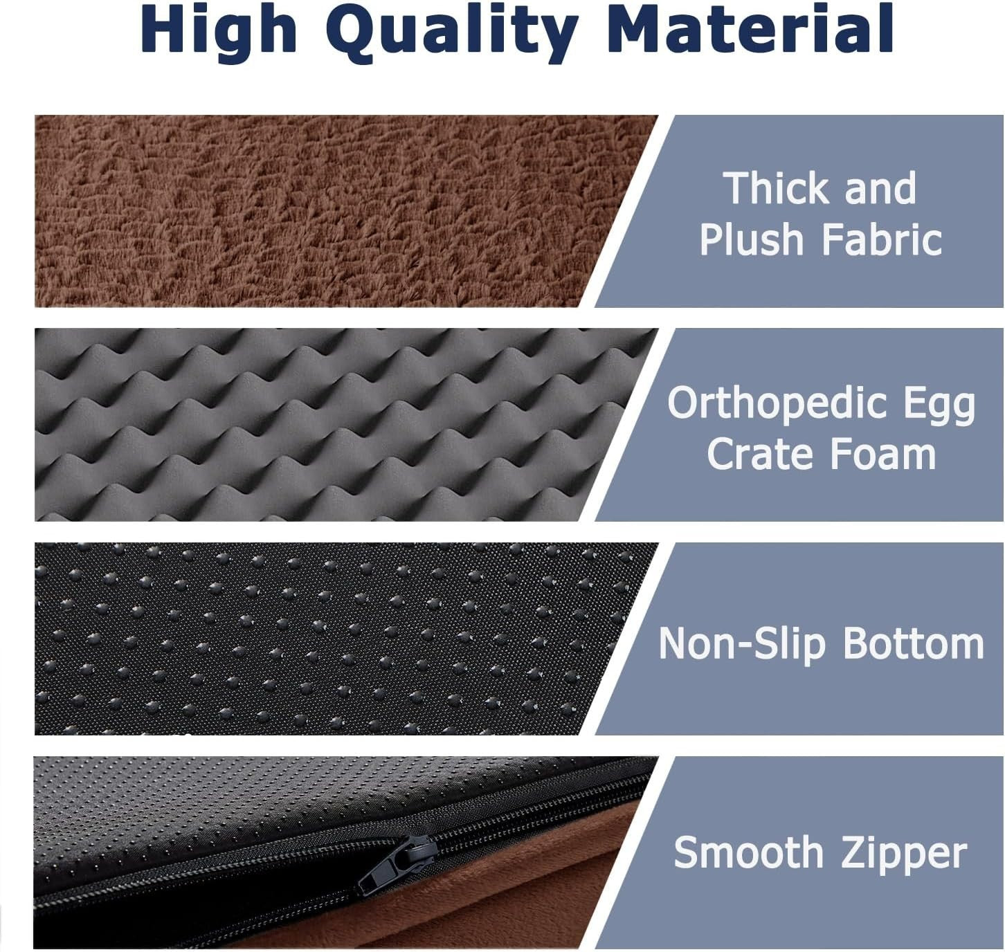 Large Orthopedic Dog Bed 91x68cm Waterproof Brown