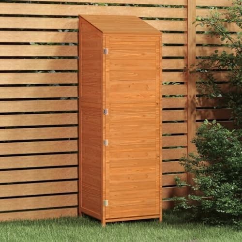 Wooden Garden Shed Outdoor Storage Cabinet with Shelves Weatherproof Brown