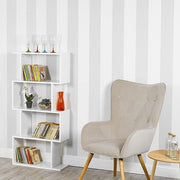 Modern S-Shaped 4-Tier Display Shelf Unit – Space-Saving Bookcase Storage White