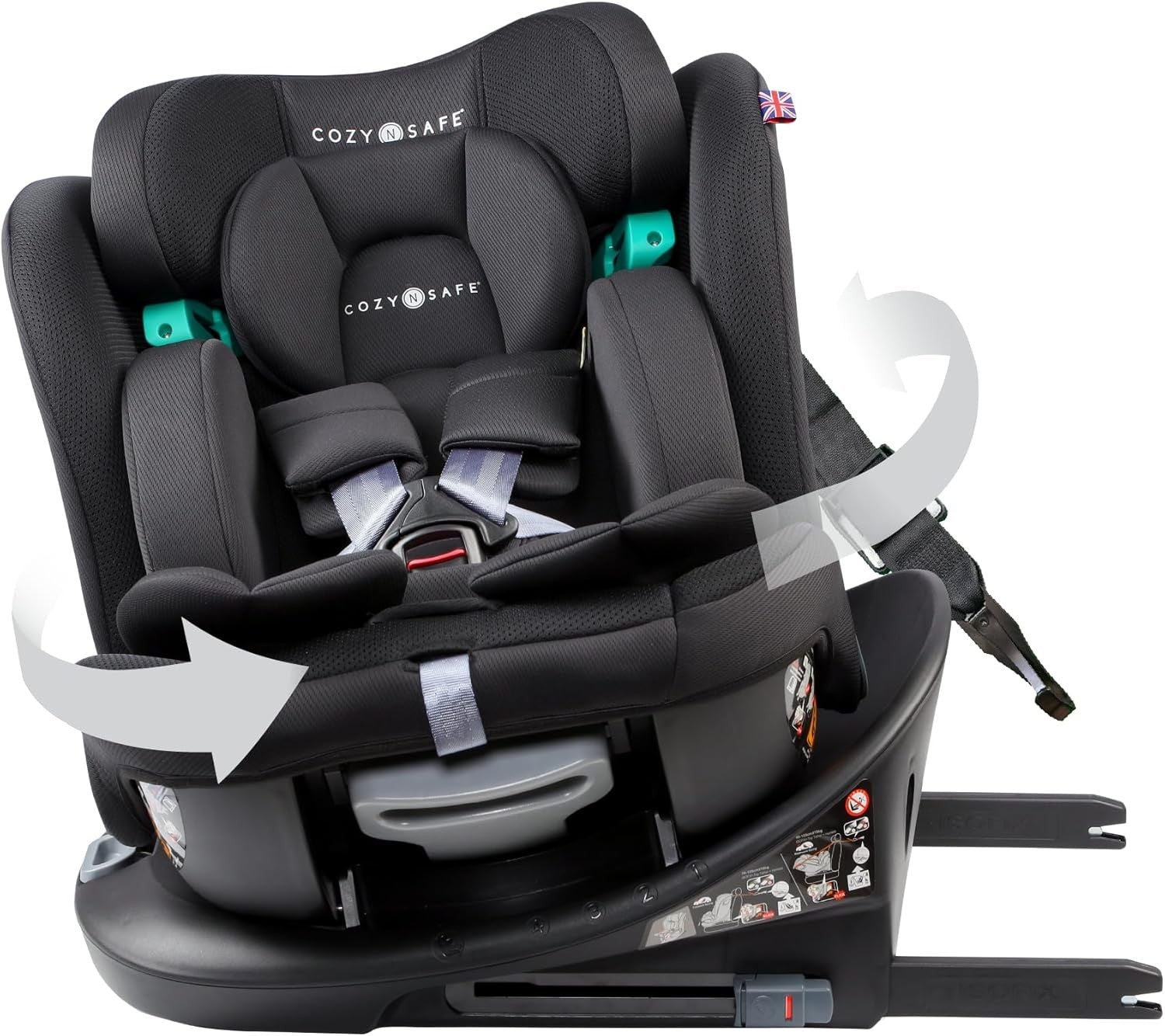 360° Rotating i-Size Child Car ISOFIX 40–150cm All-in-One Safety