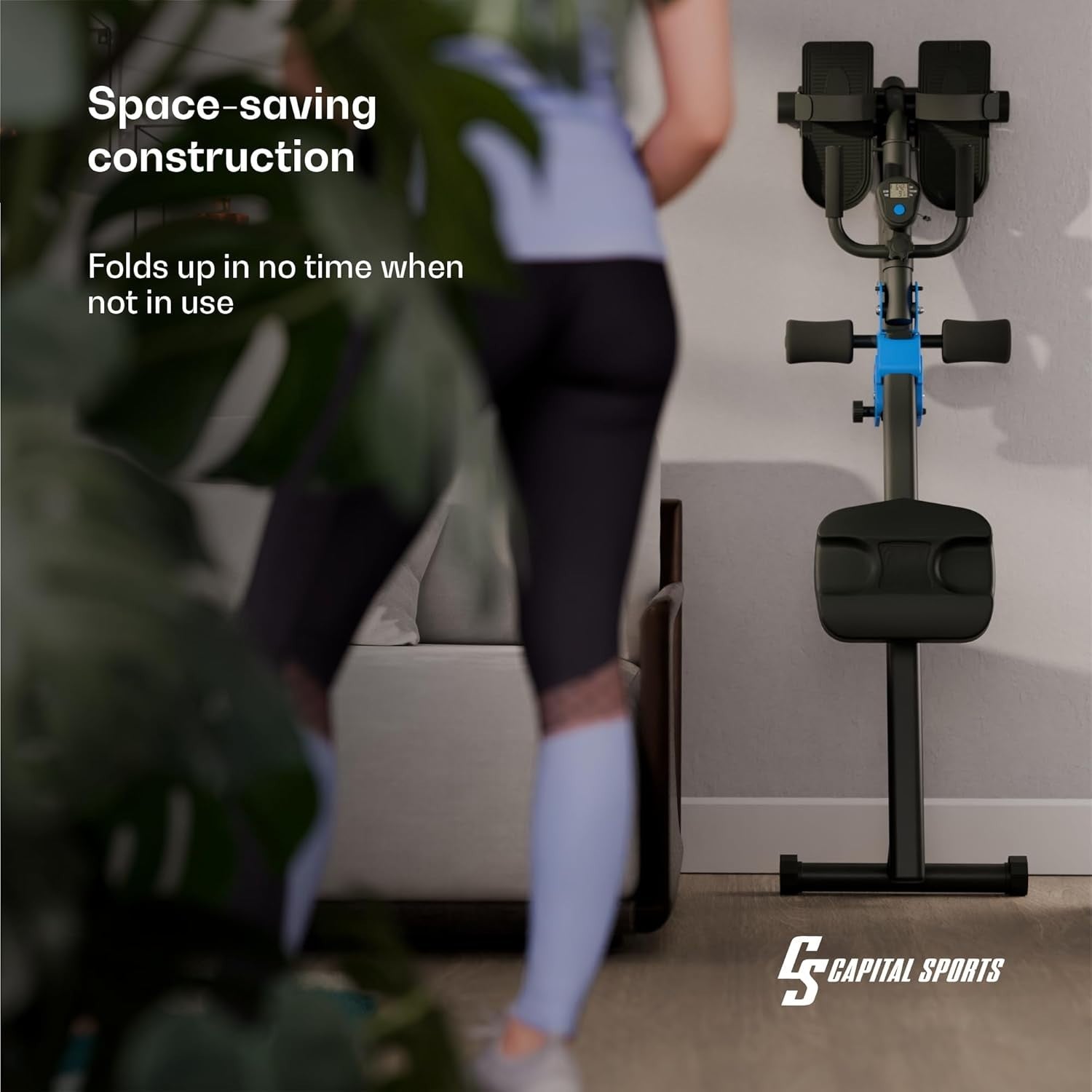 Foldable Magnetic Rowing Machine Quiet 8-Level Resistance LCD Home Rower