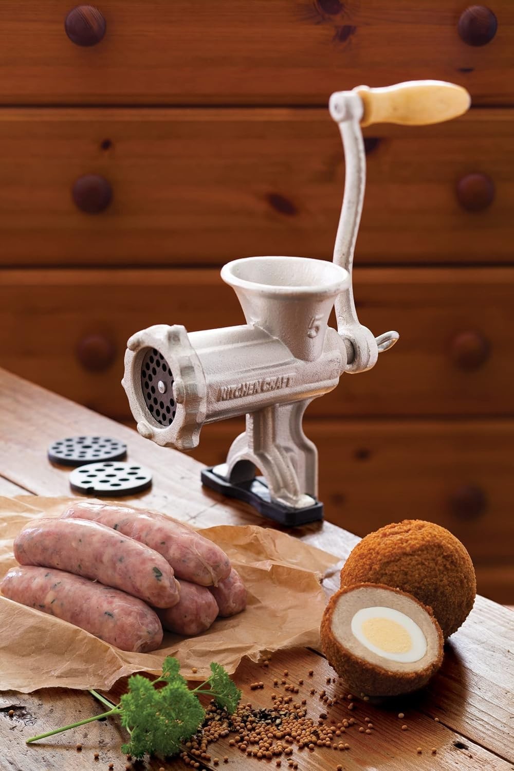 Cast Iron Meat Mincer Manual Sausage Maker Hand Crank Grinder No 5