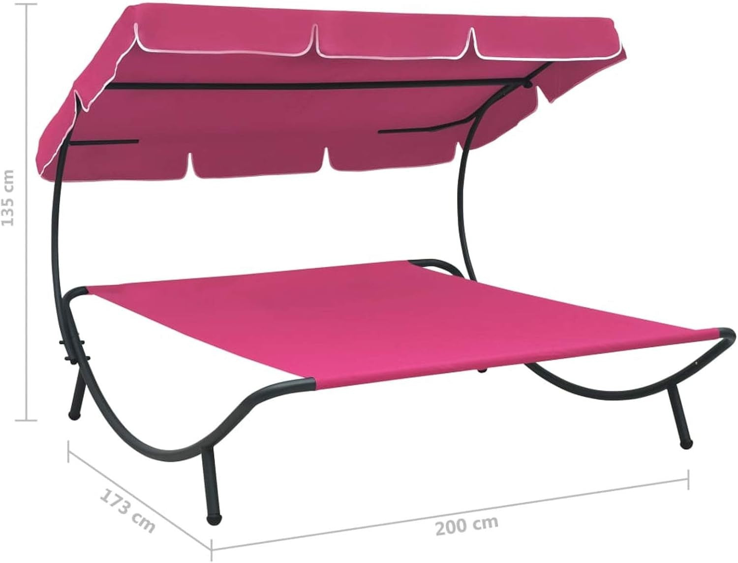 Outdoor Double Lounge Bed with Canopy | Waterproof Oxford Fabric Sunbed