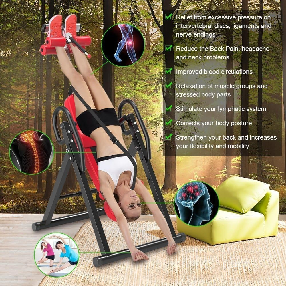 Heavy Duty Inversion Table 300lb Adjustable Back Stretcher