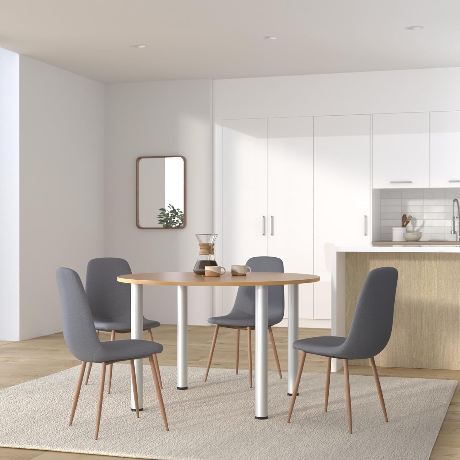 Round Office Work Table – Robust Stain-Resistant Beech Desk for Home