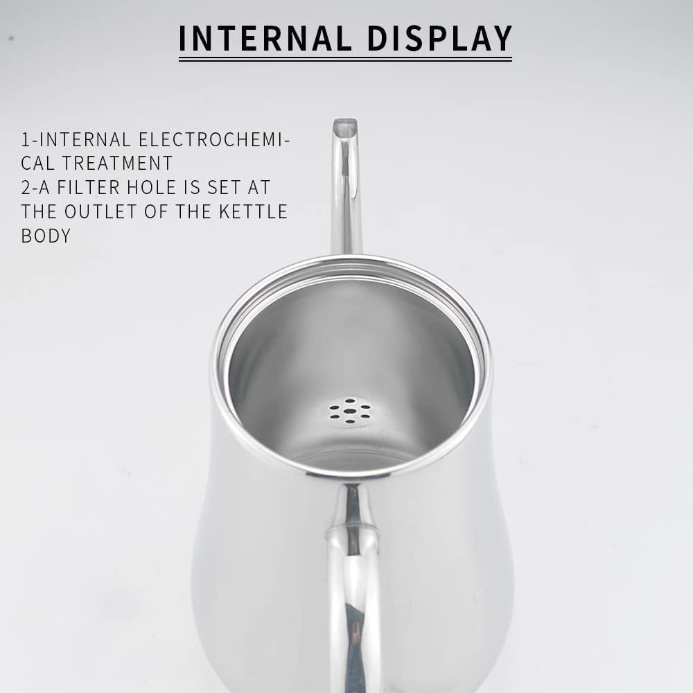 1.55L Stainless Steel Teapot with Infuser Loose Leaf Tea Coffee Server
