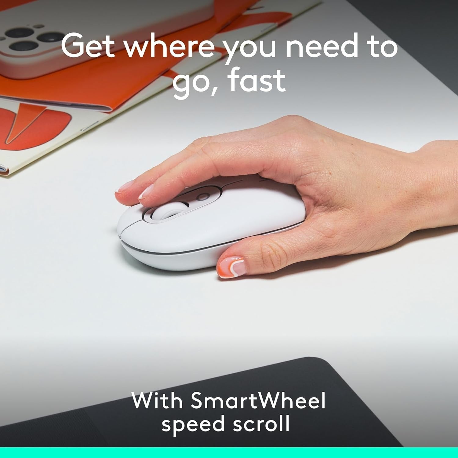 Compact Wireless Bluetooth Mouse Quiet Click Multi Device White