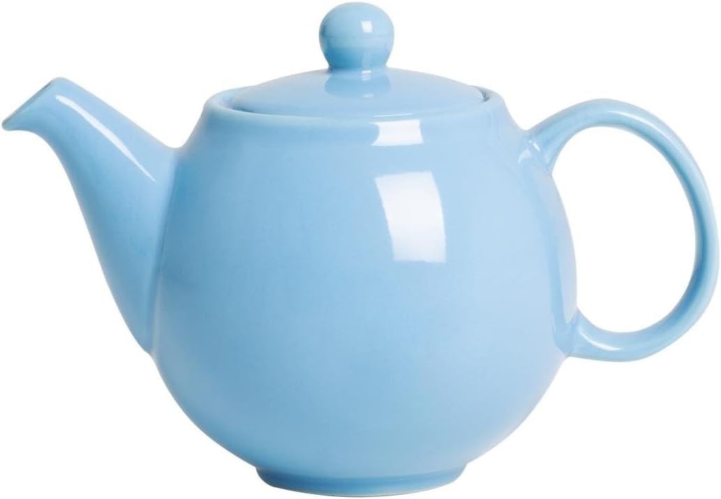 450ml Stoneware Teapot Blue Smooth Pour Tea Pot Table Service Set