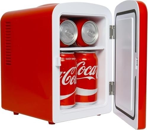 4L Mini Fridge Red Coca-Cola Cooler & Warmer Portable 12V AC/DC
