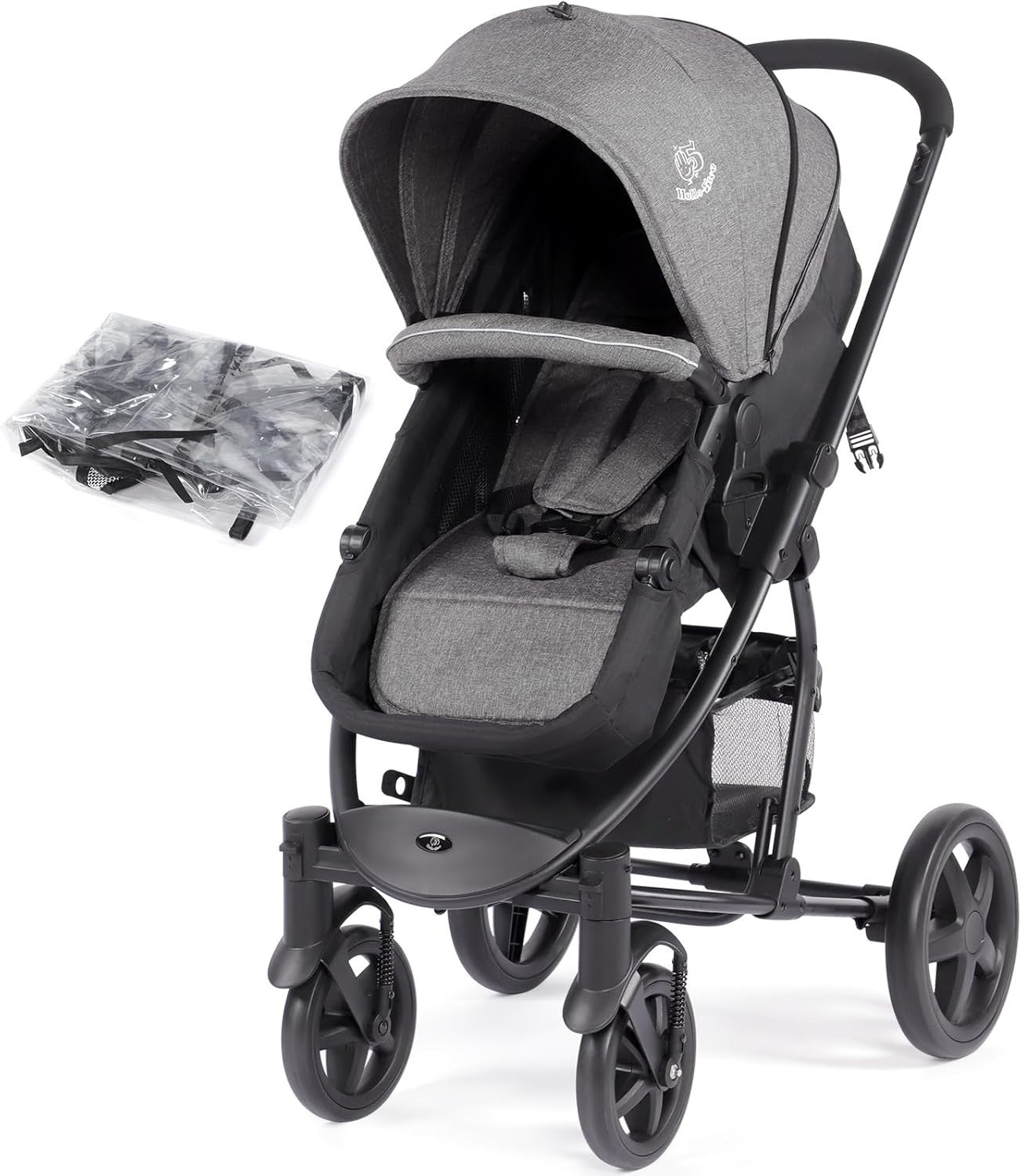 2in1 Baby Travel System Pushchair Reversible Seat Carrycot Lie-Flat Foldable