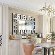 Large Silver Wall Mirror 100x70cm Beveled Glass Luxury Decor Vanity