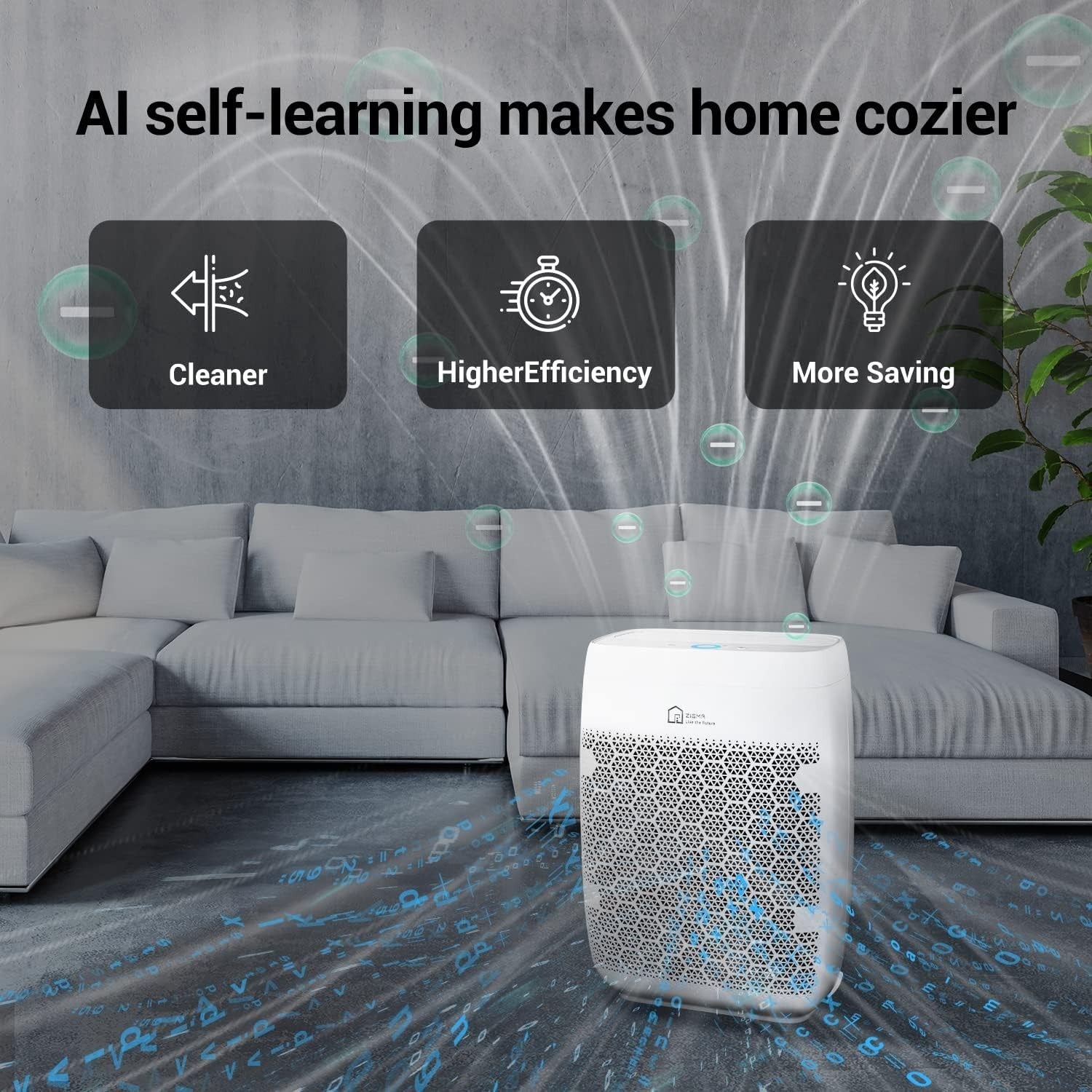 Large Room Smart Air Purifier HEPA WiFi Voice Control Dust Smoke 1580ft²