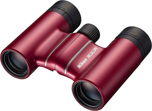 8x21 Compact Red Binoculars | Lightweight Travel Optics | Bright Clear View