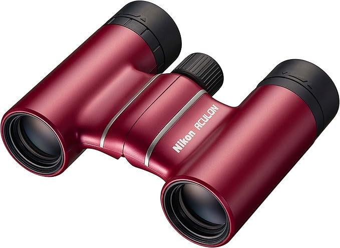 8x21 Compact Red Binoculars | Lightweight Travel Optics | Bright Clear View