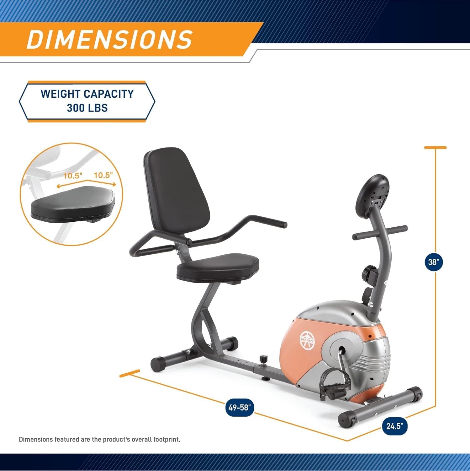 Recumbent Exercise Bike Magnetic 8 Level LCD Adjustable Handlebars Home Fitness