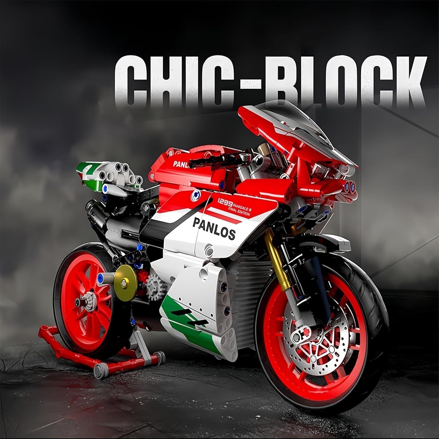803-Piece Motorcycle Building Kit with Realistic Details & Safe ABS Plastic