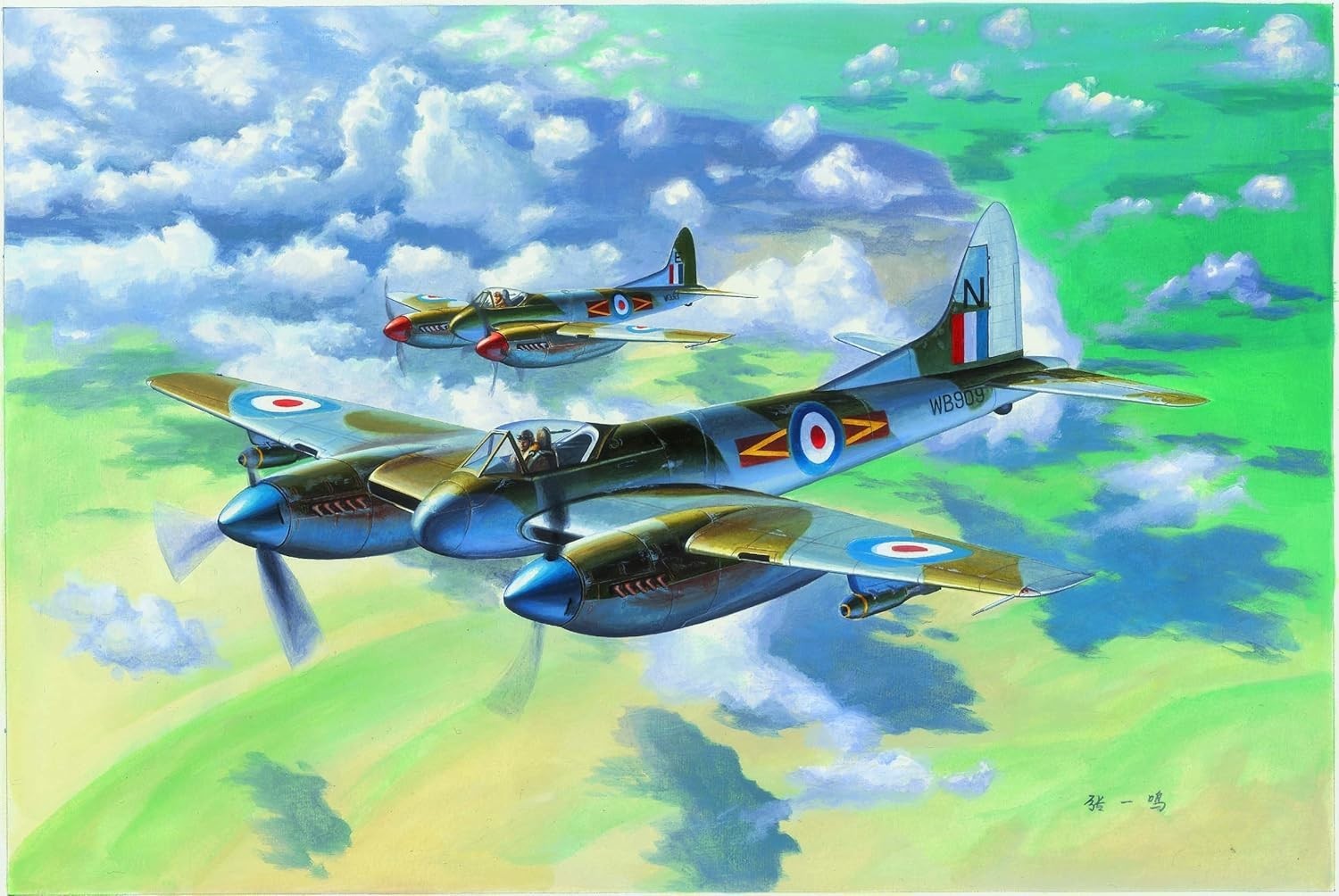 1:48 Scale Detailed De Havilland Hornet F.3 Military Aircraft Model Kit