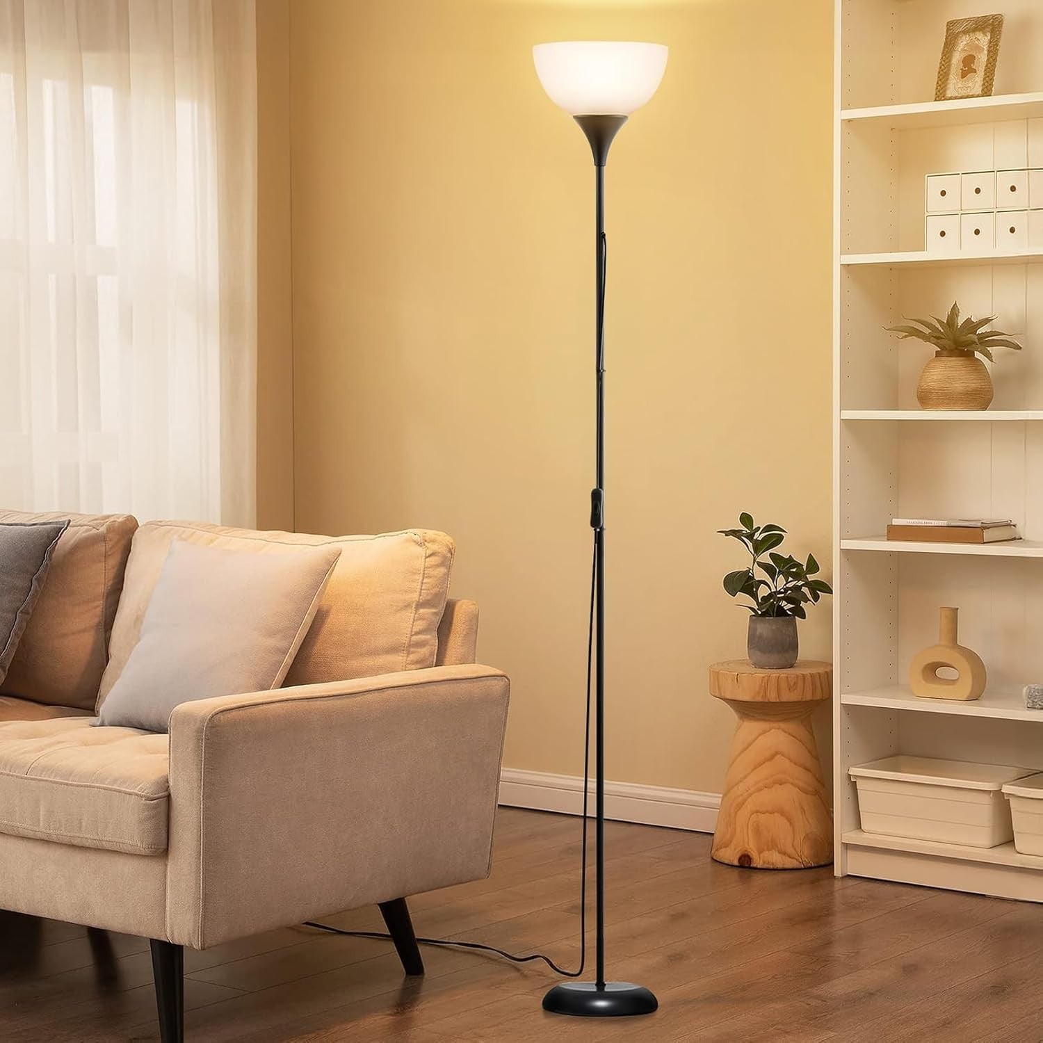 Dimmable Floor Lamp Remote Control Uplighter Standing Light Living Room