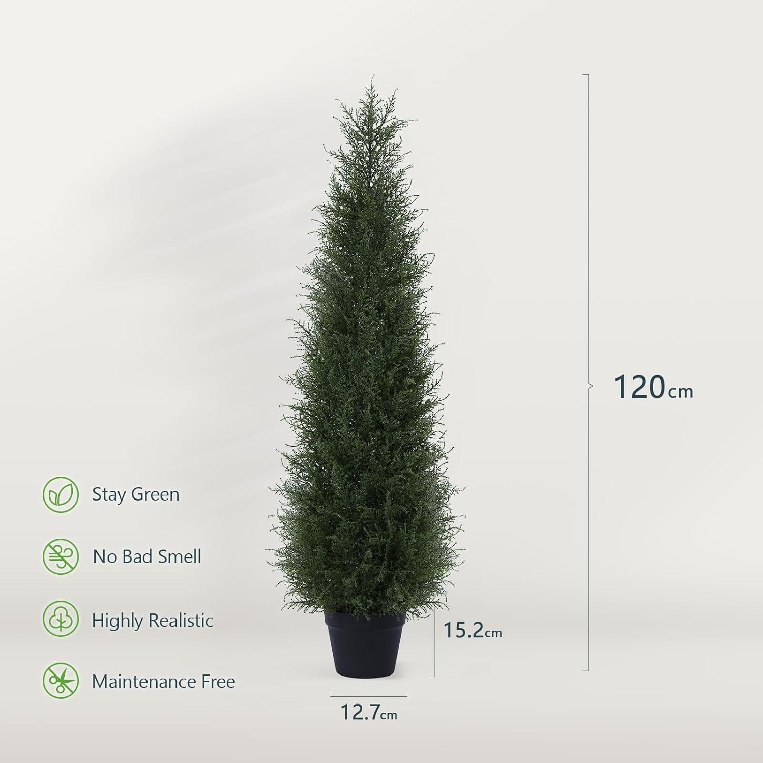 120cm Artificial Cypress Tree UV Resistant Outdoor Indoor Greenery Decoration