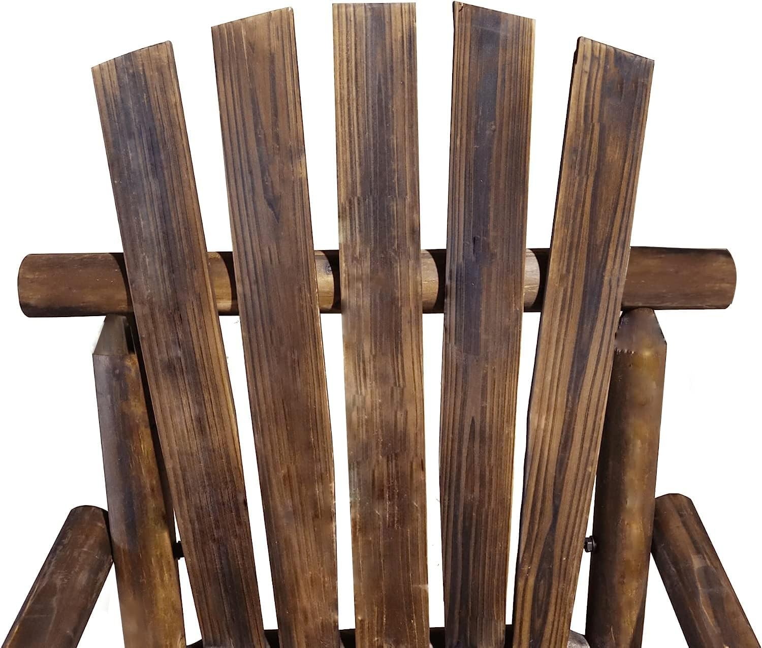 Wooden Rocking Chair Outdoor Garden Patio Burntwood Rustic Lounge Seat