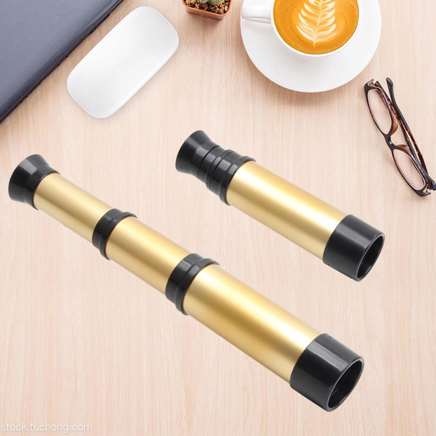 Pirate Monocular Telescope Toy Kids Telescopic Role Play Gold Portable