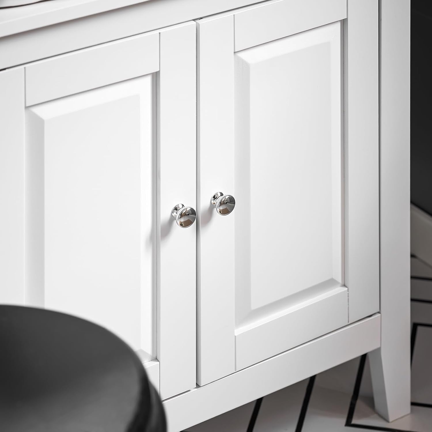 White Bathroom Vanity Unit 2 Door Under Sink Storage Cabinet MDF Cupboard