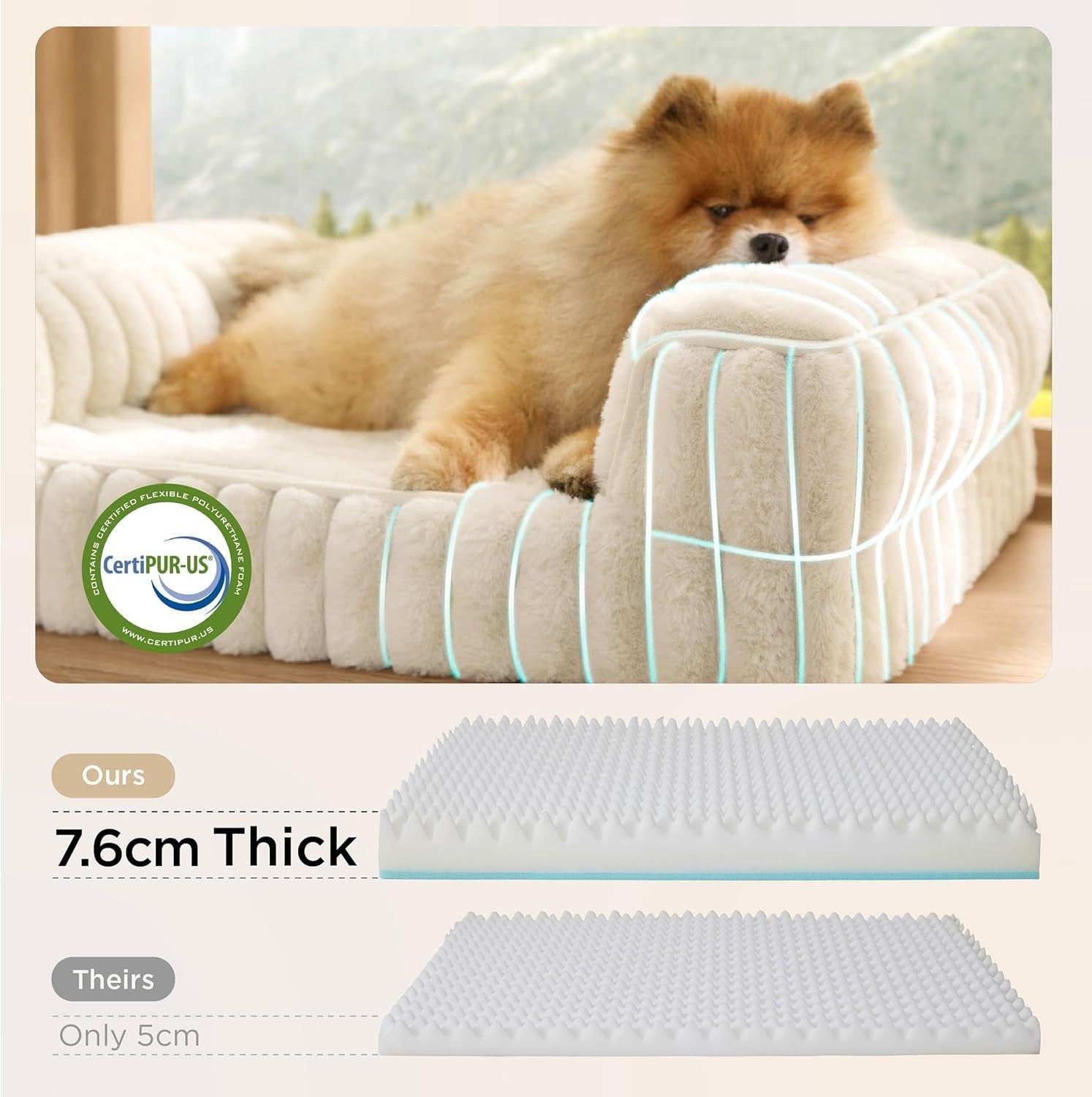 Waterproof Memory Foam Dog Sofa XL 106x76x18cm Non Slip